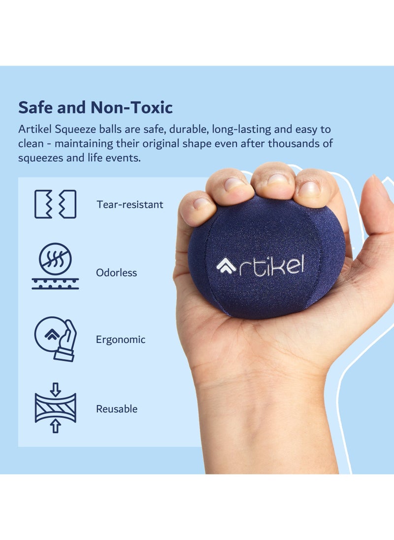 ARTIKEL - Artikel Stress Ball | Fidget Squeeze Toys | For Stress & Anxiety Relief | Best for Hand Therapy, Exercise, Grip, Strength, Therapeutic Hand Mobility & Restoration | Adults, Teens & Kids | Pack of 3 - Image 1