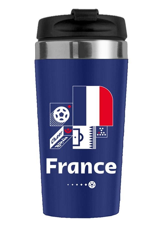 FIFA World Cup 2022 Printed Travel Mug with Lid Stainless Steel France  - Image 1
