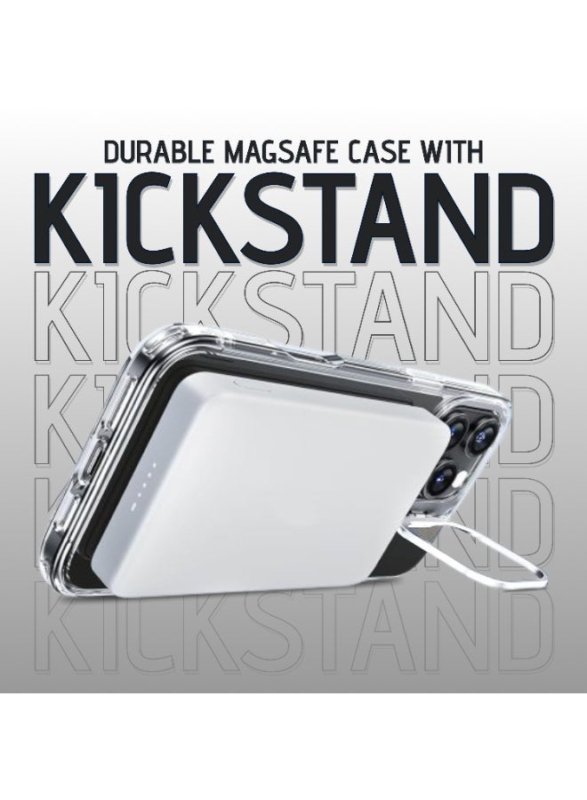 Raxoom iPhone 16 Pro Clear Magsafe Case Cover, Camera Control Capture Button, Built-in Stash Stand Phone Case, Compatible with MagSafe, Camera Kickstand Protective Case - Image 5