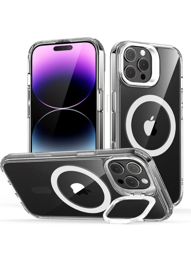 Raxoom iPhone 16 Pro Clear Magsafe Case Cover, Camera Control Capture Button, Built-in Stash Stand Phone Case, Compatible with MagSafe, Camera Kickstand Protective Case - Image 1