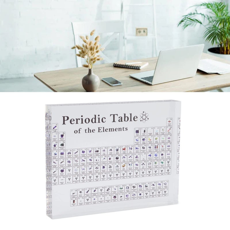 Jeanoko Periodic Table with Real Elements Inside, Periodic Table Of Elements Acrylic Chemical Elements Alphabet Periodic Table for Teaching Display Decor(S 56x50x42mm) - Image 5