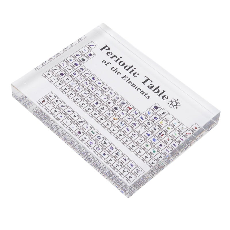 Jeanoko Periodic Table with Real Elements Inside, Periodic Table Of Elements Acrylic Chemical Elements Alphabet Periodic Table for Teaching Display Decor(S 56x50x42mm) - Image 4