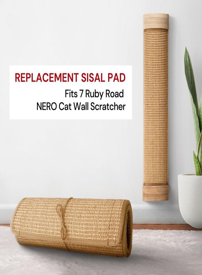 7 Ruby Road Replacement Cat Scratching Mat for Nero Cat Wall Scratcher Post, Natural Sisal Fabric Mat Rug, Scratch Pad for Indoor Cats, Protect Sofa & Carpet, 24.8 x 12 inches - Image 2