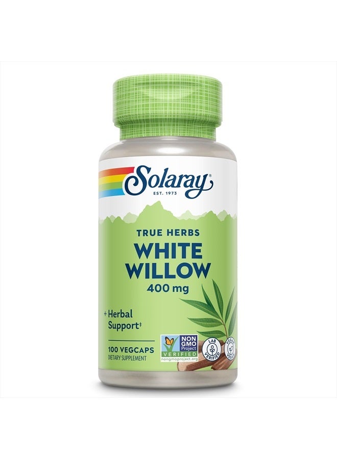 SOLARAY White Willow 400mg - White Willow Bark Capsules - Soothing Herbal Support for Wellness and Comfort w/Naturally Occurring Glycosides - Vegan, Non-GMO, 60-Day Guarantee, 100 Serv, 100 VegCaps - Image 1