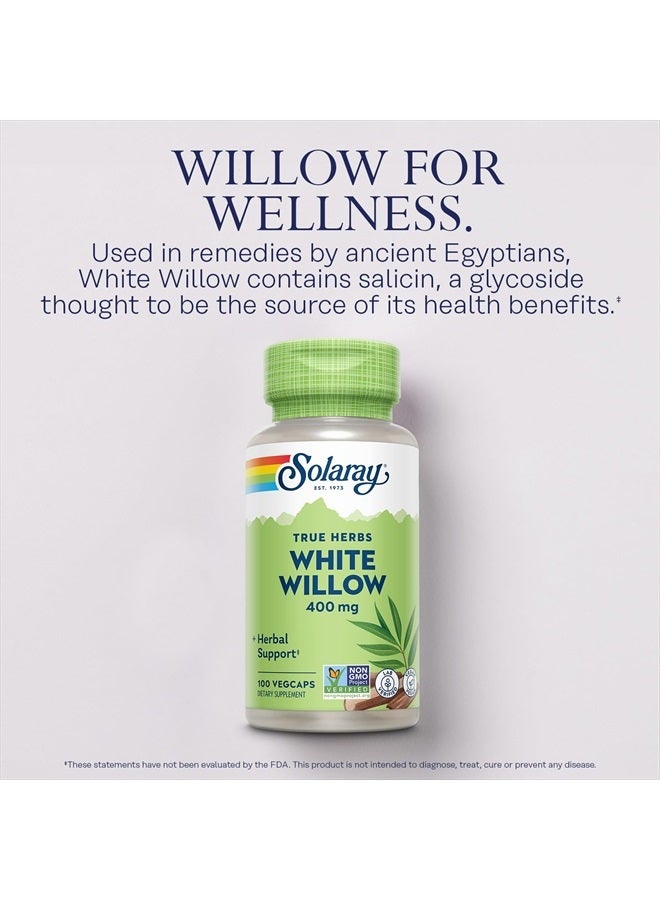 SOLARAY White Willow 400mg - White Willow Bark Capsules - Soothing Herbal Support for Wellness and Comfort w/Naturally Occurring Glycosides - Vegan, Non-GMO, 60-Day Guarantee, 100 Serv, 100 VegCaps - Image 3