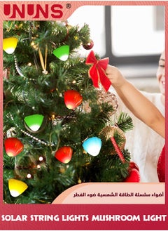 UNUNS أضواء الحديقة الشمسية الخارجية، أضواء الفطر الشمسية، 5م 20LED أضواء خيط الفطر السحرية، 8 أوضاع، مصابيح فطر مقاومة للماء للحديقة والفناء ومسار الحديقة والفناء الخلفي وحفلات العشب والمهرجانات وتزيين المنزل  - Image 5