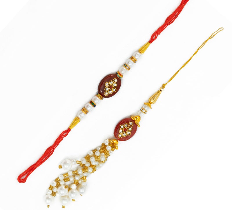 MANTOUSS Rakhi for brother and bhabhi with gift/Green tea gift/Immunity boosting green tea with added lemon, tulsi, cinnamon and ginger-50gms green tea in Tin container +1 pair rakhi + roli and chawal - Image 3