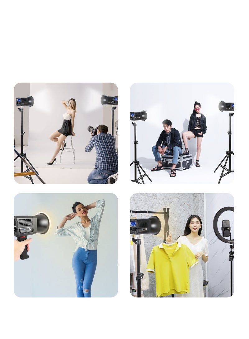 60W COB LED Video Light, Portable Video Light, COB Fill Light with 2500-6500K Adjustable Color Temperature, 8 Creative Lighting Effects, Perfect for Photography Studio, Outdoor Shooting and Live Streaming - Image 4