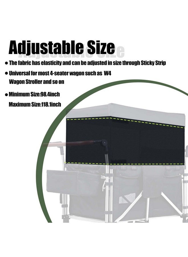 Waybas عربة أطفال قابلة للتنفس من 4 جوانب مع شبكة واقية من الشمس، غطاء قابل للتعديل، ملحقات عربة عالمية لعربات W2 W4، للتخييم والنزهات، للحماية من الأشعة فوق البنفسجية والغبار والبعوض، 118″ × 13″ - Image 2