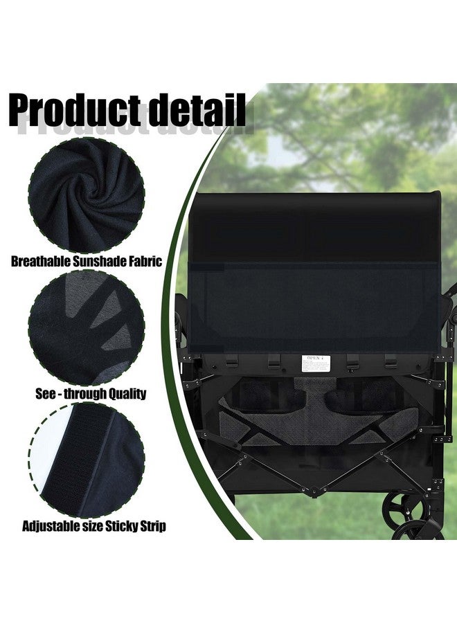 Waybas عربة أطفال قابلة للتنفس من 4 جوانب مع شبكة واقية من الشمس، غطاء قابل للتعديل، ملحقات عربة عالمية لعربات W2 W4، للتخييم والنزهات، للحماية من الأشعة فوق البنفسجية والغبار والبعوض، 118″ × 13″ - Image 5