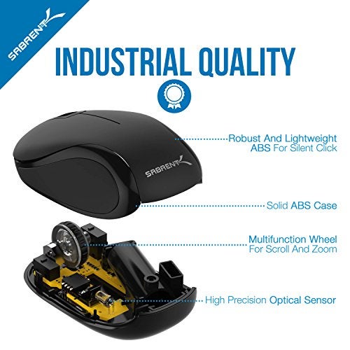 SABRENT Mini Travel 2.4GHz Wireless Mouse with Nano Receiver (MS-WSML) - Image 3