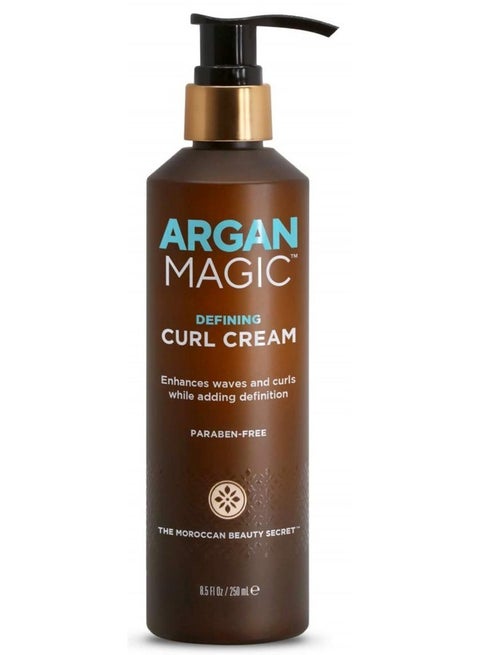 ARGAN MAGIC Defining Curl Cream - Enhances Waves and Curls While Adding Definition | Conditions, Detangles, and Reduces Frizz | Paraben Free (8.5 Ounce / 250 Milliliter)