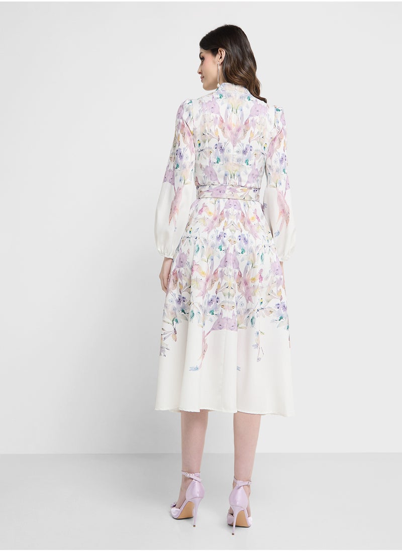 Khizana Floral Print Midi Dress  - Image 2