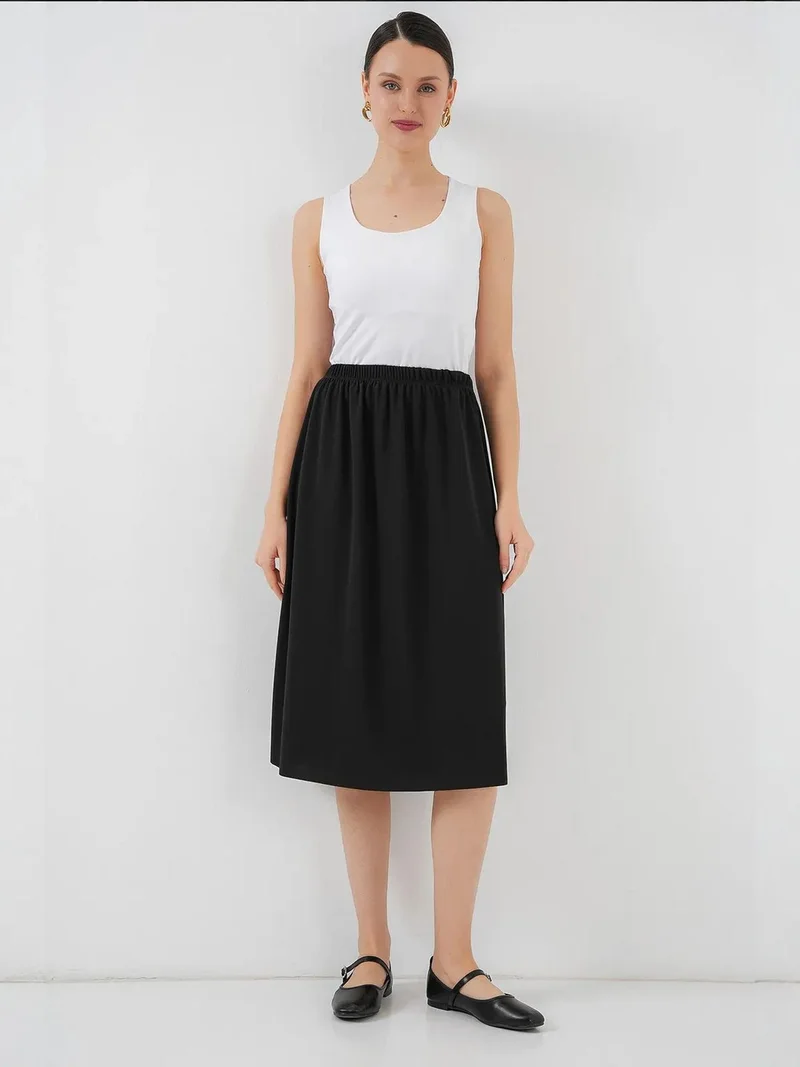 BIG DART BDART Midi Knit Elastic Waist Skirt