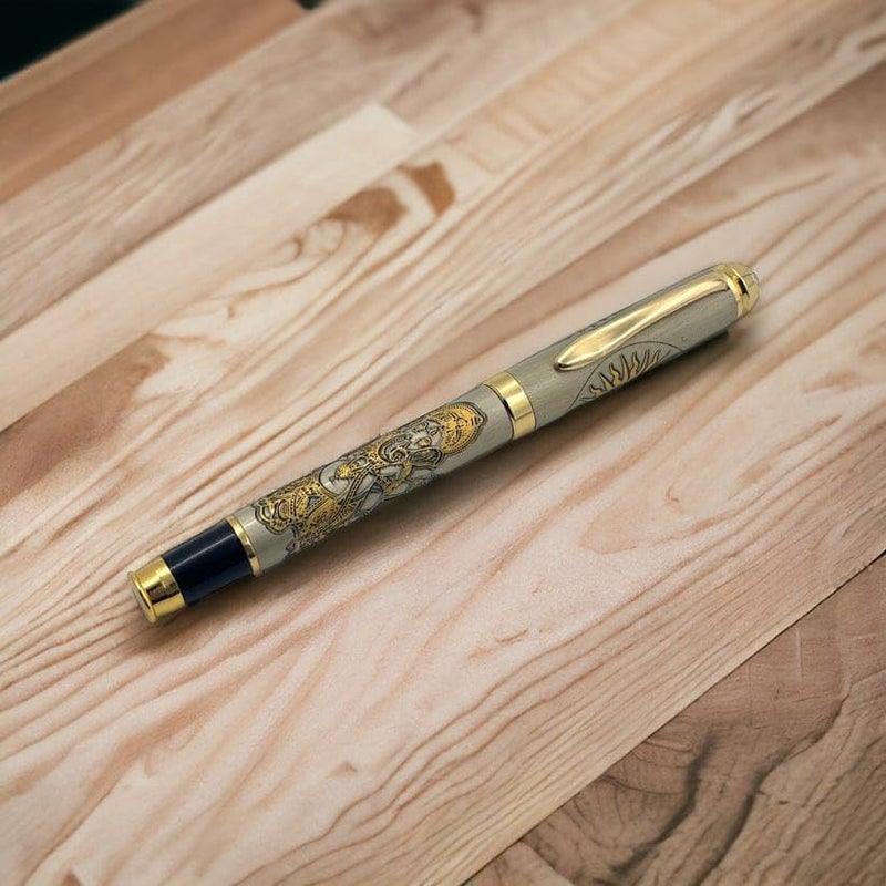 Yani Lord Ganeshji Luxury Gold Metal Roller Ball Pen | Premium Writing Instrument | Refillable German Jotter | Spiritual Gift | Office Supplies | Desk Accessory | Signature Pen (Ganeshji) - Image 5
