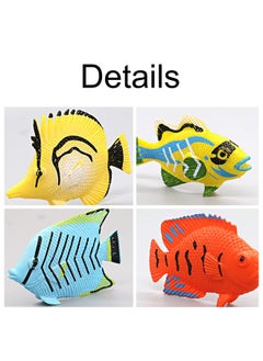 HAPTIME 12Pcs Tropical Fish Toys Set, Pastic Cute Sea Life Creatures Learning Educational Toy Party Favors & Christmas Gifts For Boys, Girls, Kids  - Image 2