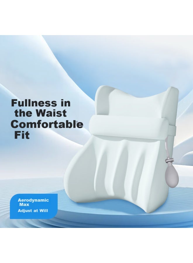 Mixiaoshu Lumbar Support Cushion, Travel Back Support Pad, Portable Sleeping Aid, Car High-speed Rail Office Airplane Inflatable Back Support Cushio