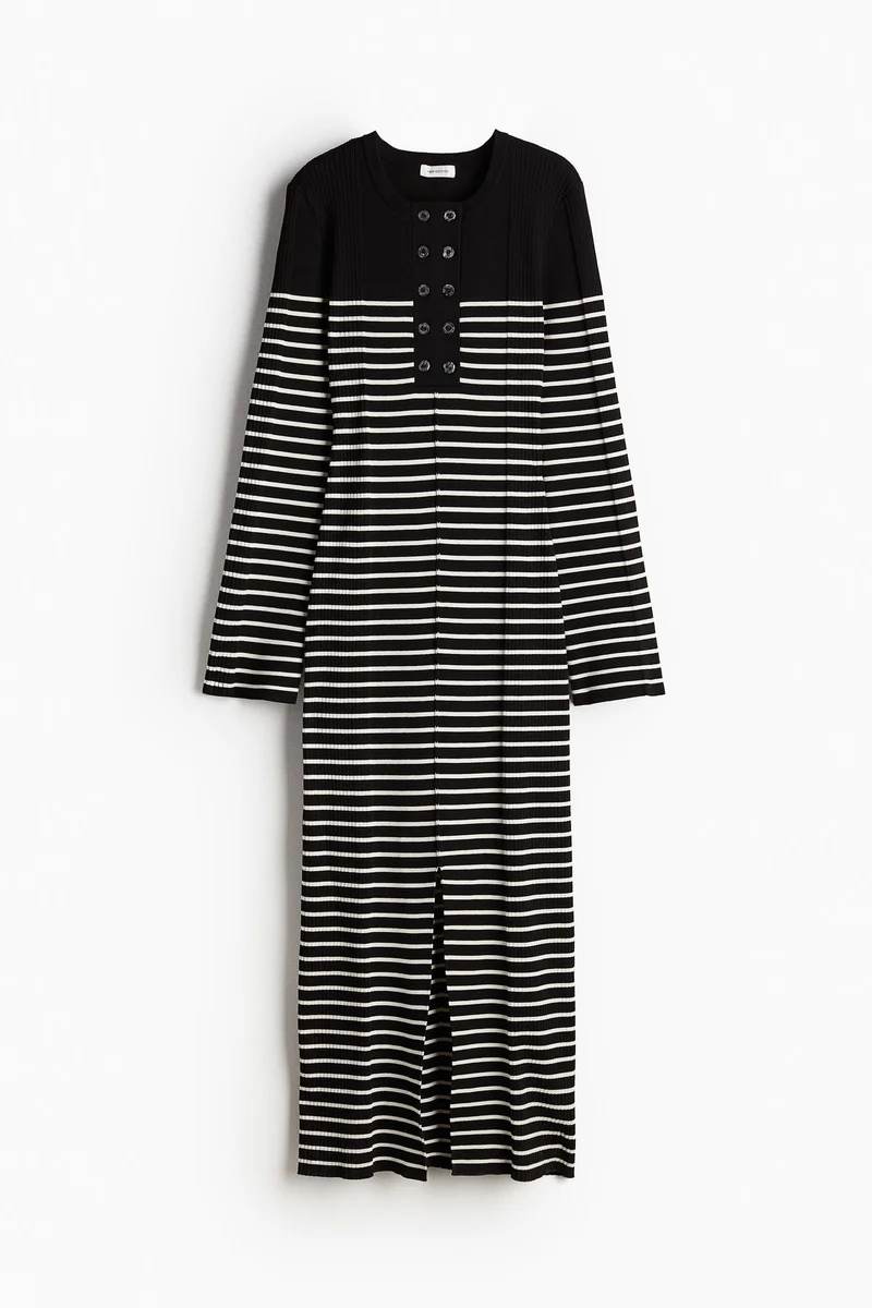 اتش اند ام فستان طويل محبوك بتصميم مرن