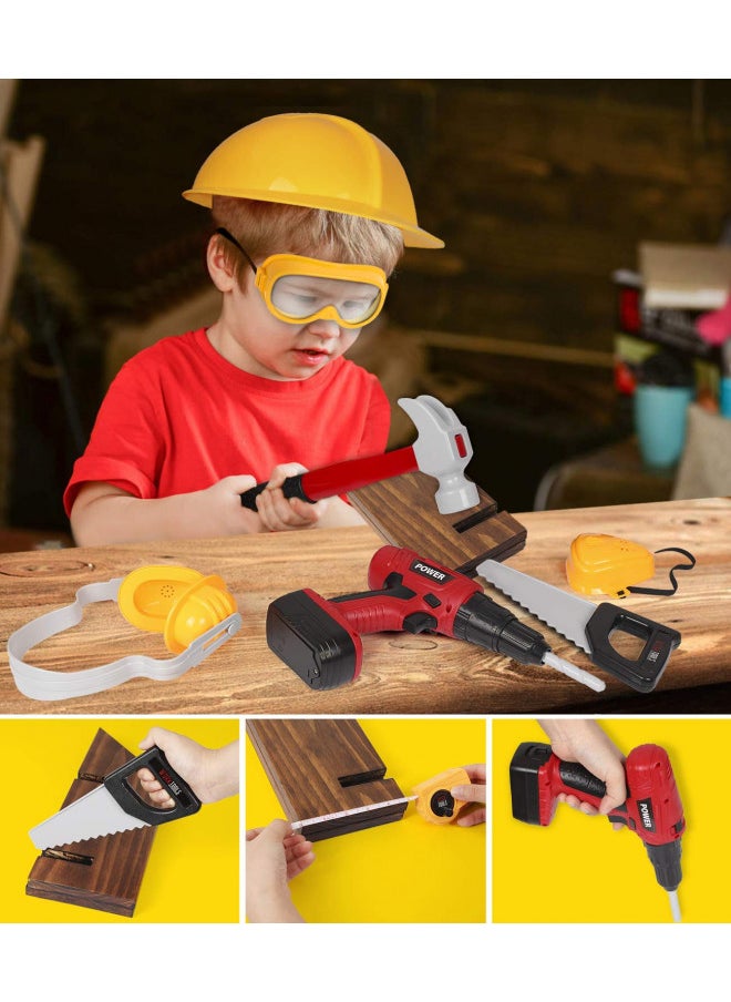 EP EXERCISE N PLAY Kids Tool Set with Electric Toy Drill Chainsaw Jigsaw Toy Tools, Realistic Kids Power Construction Pretend Play Tools Set Toy STEM Playset Toddler Toys Kit for Toddler Boy Girl Kid Child Tool Set Toy  - Image 5