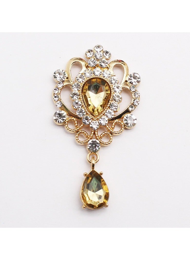 Goolsky Vintage-Inspired Brooch with Detachable Rhinestone - Alloy Fashion Accessory for Women, Perfect for Casual Attire  - Image 1