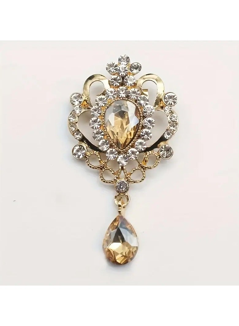 Goolsky Vintage-Inspired Brooch with Detachable Rhinestone - Alloy Fashion Accessory for Women, Perfect for Casual Attire  - Image 5