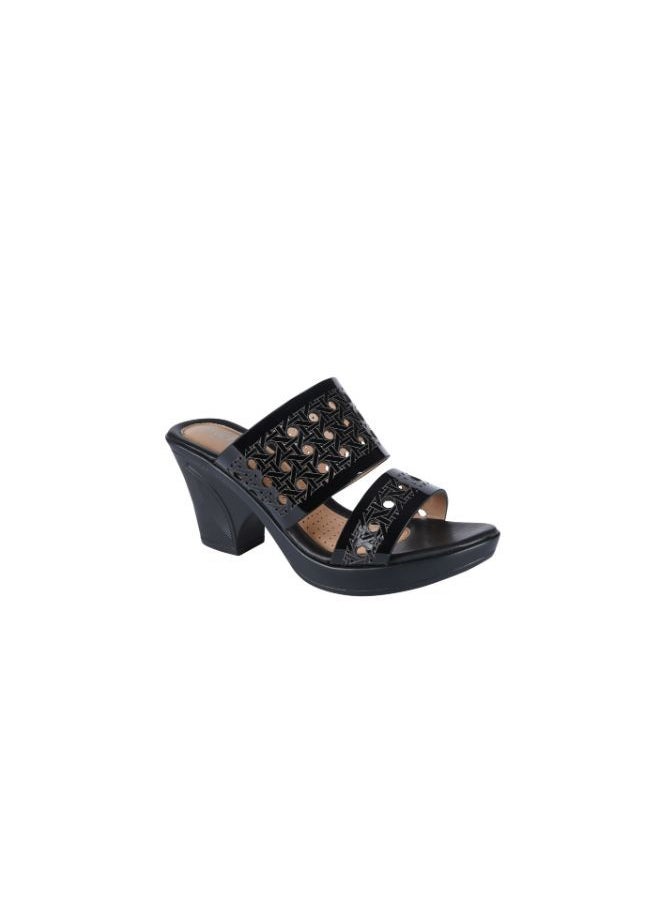 Michelle Morgan 092-2417 Michelle Morgan Ladies Block Heel Sandals  19017-L8 Black  - Image 1