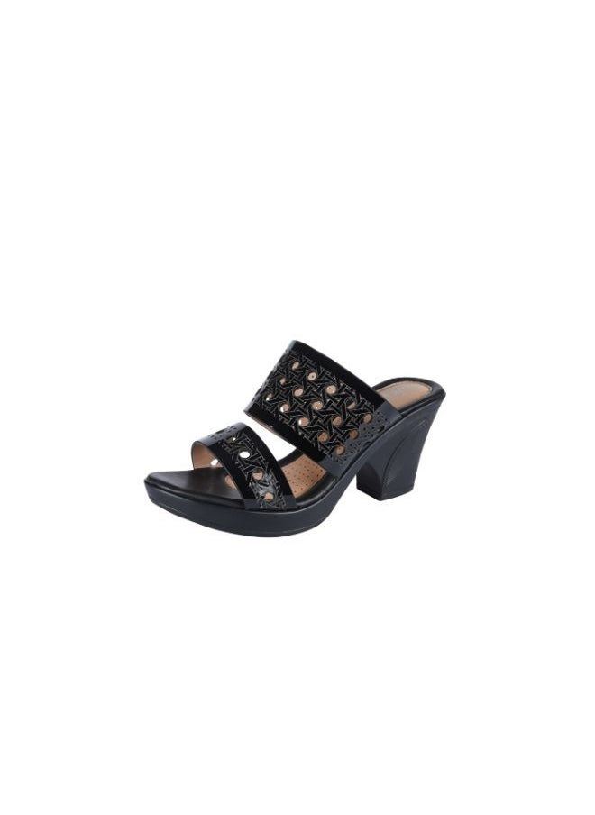 Michelle Morgan 092-2417 Michelle Morgan Ladies Block Heel Sandals  19017-L8 Black  - Image 3