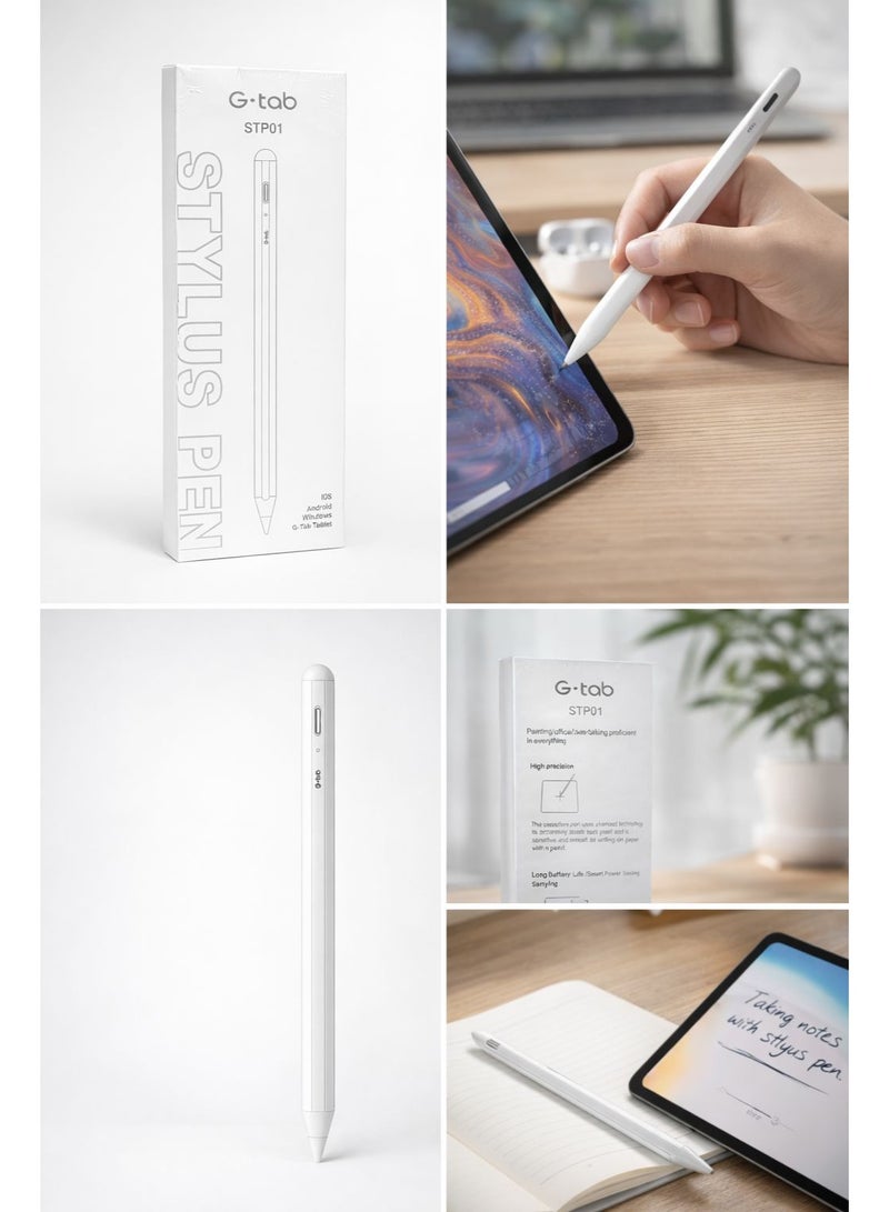 G-Tab 2nd Generation Stylus Pen with Wireless Charging Pencil Pro Plus For Apple iPad Pro , iPad Mini, iPad Air, compatible with iPads Air / Mini / Pro - White - Image 2
