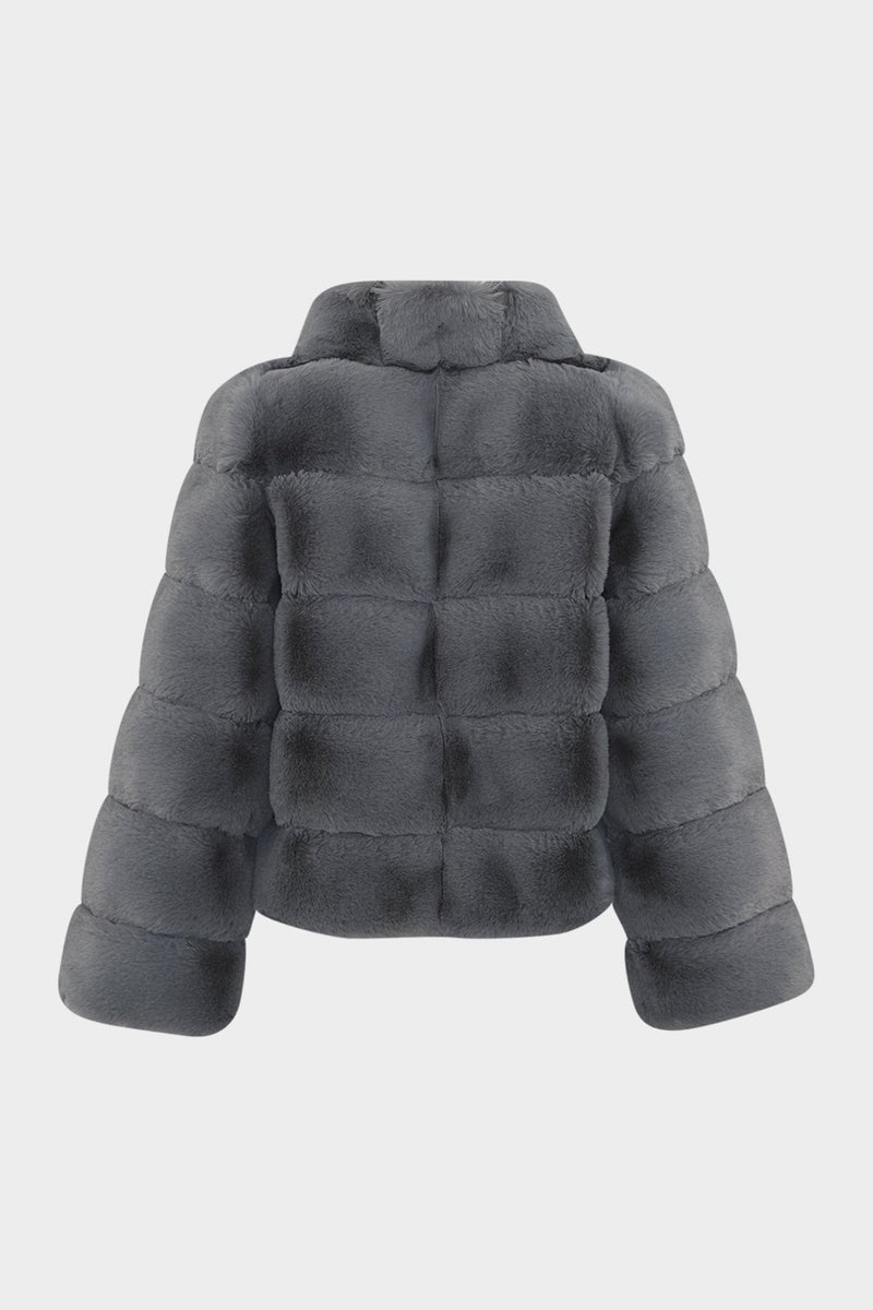 Açelya Okcu AÇELYAOKCU Premium Stand Collar Women's Rex Faux Fur Jacket  - Image 2