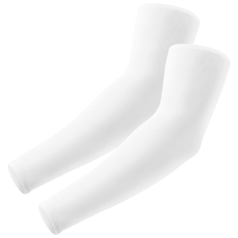 Aprilswan Arm Sleeves  Uv Sun Protection Sports Compression Cooling For Men/Women 1 Pairs White - Image 1