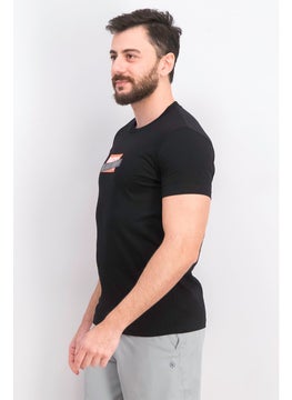 DIESEL Men Crew Neck Short Sleeve Brand Logo Print Tee, Black  - Image 4