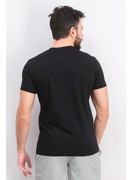 DIESEL Men Crew Neck Short Sleeve Brand Logo Print Tee, Black  - Image 3