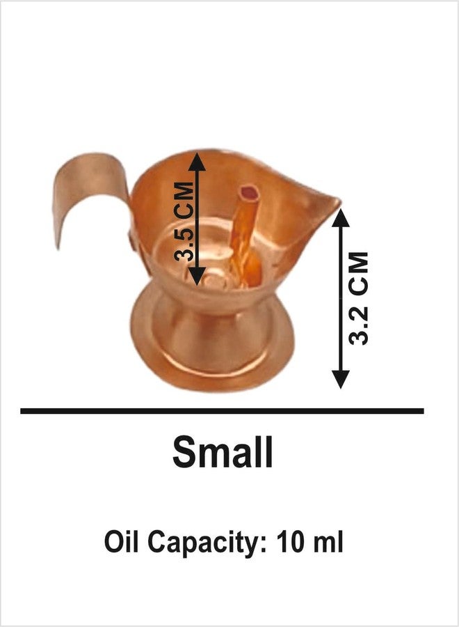 Karmaware Pure Copper Diya Small deepam for Pooja 3.5cm Diameter Diva Dipam for Puja - Image 3