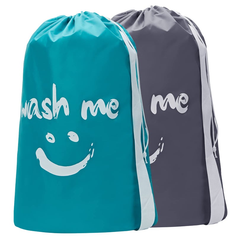 Homest 2 Pack Xl Wash Me Travel Laundry Bag, Machine Washable Dirty Clothes Organizer, Large Enough To Hold 4 Loads Of Laundry, Easy Fit A Laundry Hamper Or Basket - Image 1