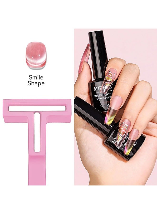 5 in 1 Nail Magnet Tool, Cat Eye Magnet Tool, Multi-Function Magnet Stick, Nail Art Cat Eye Magnet Stick Nail Design Tools for Nail Salon Home DIY, Pink - Image 5