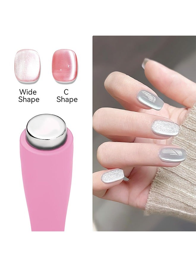 5 in 1 Nail Magnet Tool, Cat Eye Magnet Tool, Multi-Function Magnet Stick, Nail Art Cat Eye Magnet Stick Nail Design Tools for Nail Salon Home DIY, Pink - Image 4