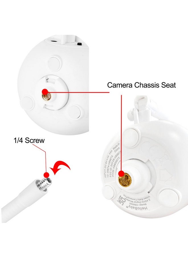 iTODOS Flexible Baby Monitor Mount Compatible with HelloBaby HB65/HB6550/HB6558/HB66/HB248,ANMEATE SM935E/SM650 Baby Monitor,Baby Camera Mount,Baby Monitor Clip Mount Without Tools or Wall Damage  - Image 2