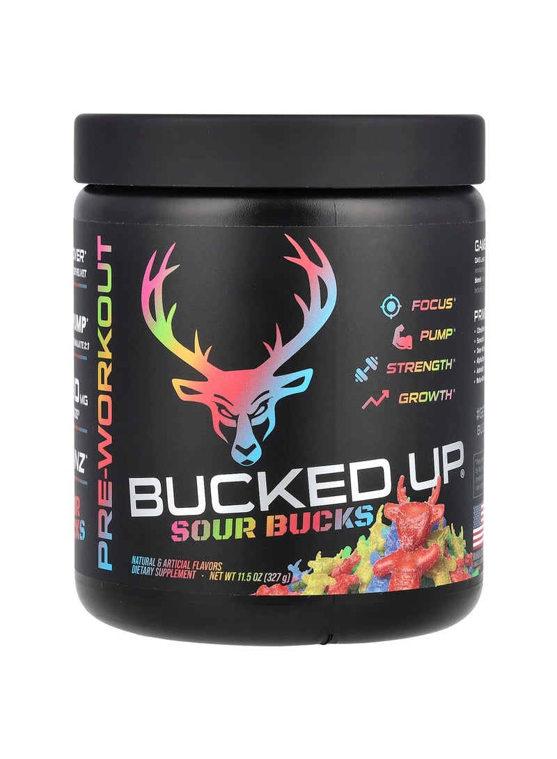Pre-Workout, Sour Bucks, Sour Gummy Candy, 11.5 oz (327 g)