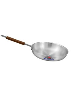 SONEX Sonex Traditional Frying Pan No.7 (36 cm), Cookware, Ergonominc Heat Resistant Wooden Handle, Frying Pan, Built to Last, Easy to Clean Dishwasher Safe,Metal Finish Aluminum, Silver  - Image 1