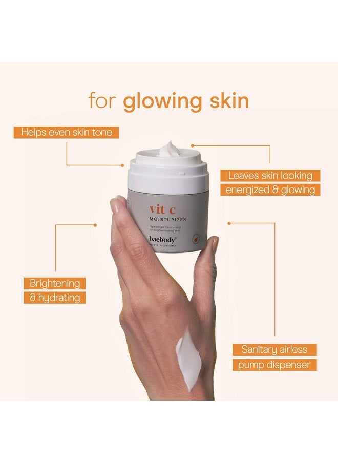 Baebody - Baebody Made in USA Vitamin C Face Cream | Brightening Cream For Face, Vitamin C Moisturizer For Face, Best Face Moisturizer For Women and Men, Jojoba Oil and Vitamin C | 1.7 Oz - Image 1