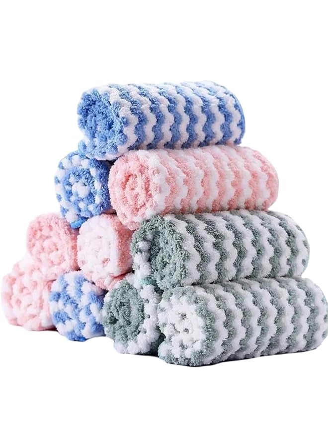 The Bros Hand Towels for Bathroom Set 10 Pieces, Free of Oil Bath Hand Towel, Face Towel Soft Highly Absorbent Towels for Adults and Children for Bathroom, Kitchen, 25x25cm (Multicolor) - Image 1