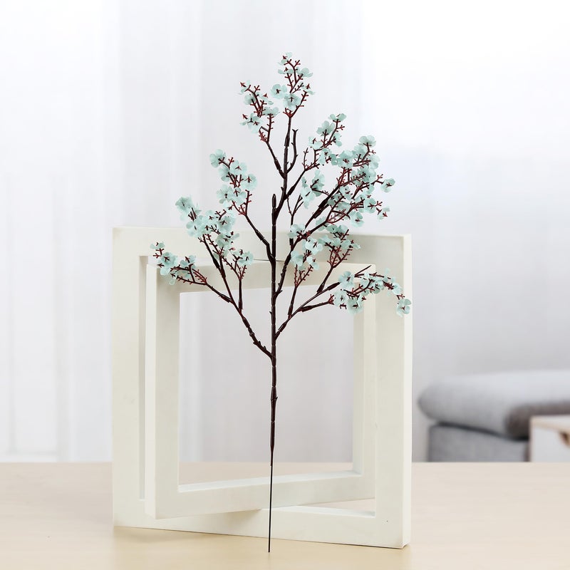 JAKY Global JAKY-Global Babys Breath Fabric Cloth Artificial Flowers 12 Bundle European Fake Silk Plants Decor Wedding Party Decoration Bouquets Real Touch DIY Home Garden (Grey Blue-12pcs) - Image 4