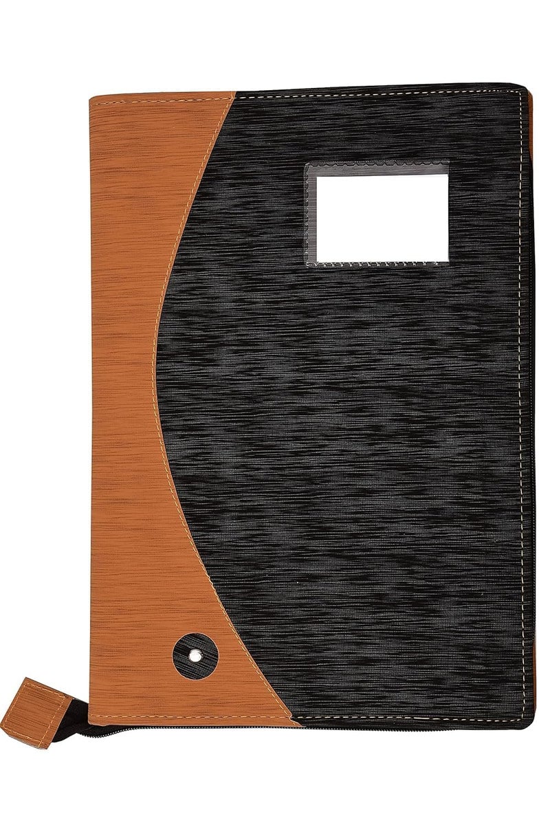 FUTURE X FutureX Leatherette Material Professional File Folders for Certificates, Documents Holder with 20 Leafs (Size-B4, Dual Color:Brown Fumes) - Image 1