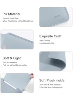 Excefore Laptop Sleeve Bag Protective Laptop Sleeve Compatible With Macbook 13 Inch Polyester Vertical Case With Pocket Pu Bag With Small Case Blue  - Image 3
