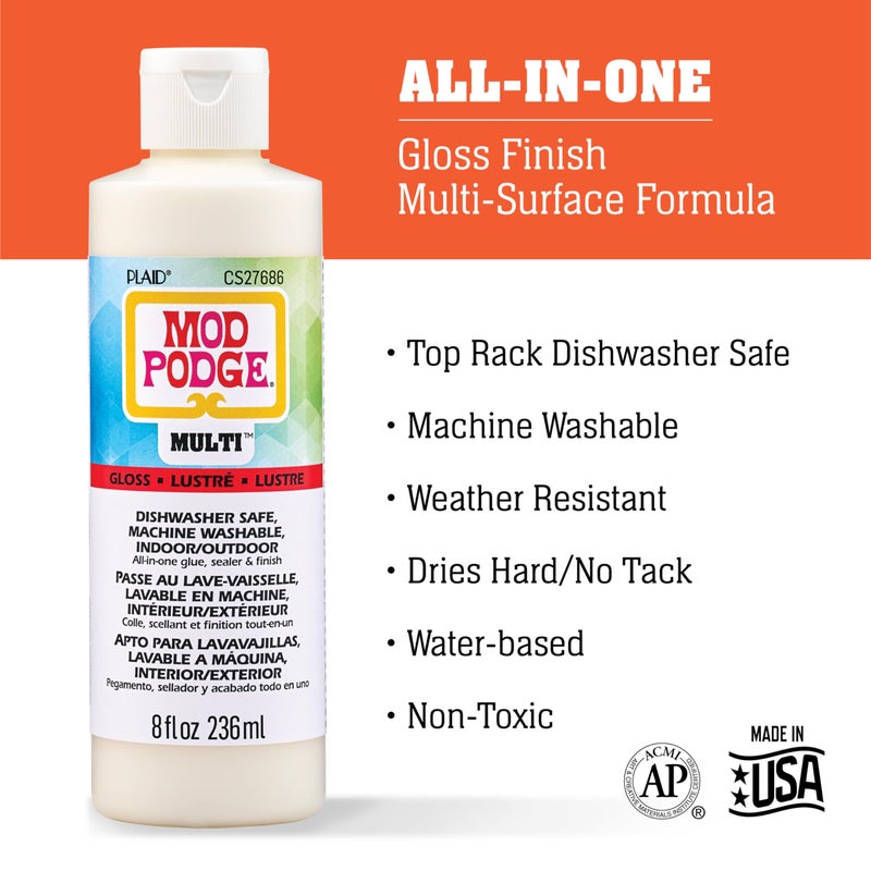 Mod Podge Gloss Multi-Surface All-in-One Glue, Sealer, and Finish, Perfect for Indoor and Outdoor Arts and Crafts Projects, CS27686 - Image 2