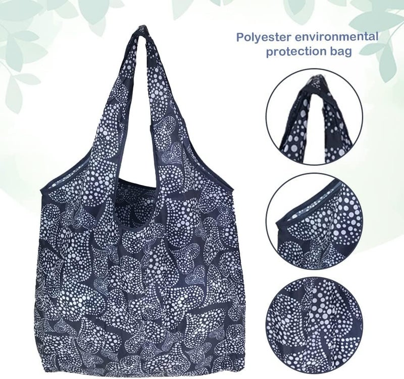 Portable Foldable Shopping Bags 6 Pack, Waterproof Reusable Grocery Tote with Capsule Keychain Case, Compact Carry Bag for Supermarket, Travel, Camping, Office and Everyday Essentials - Image 4