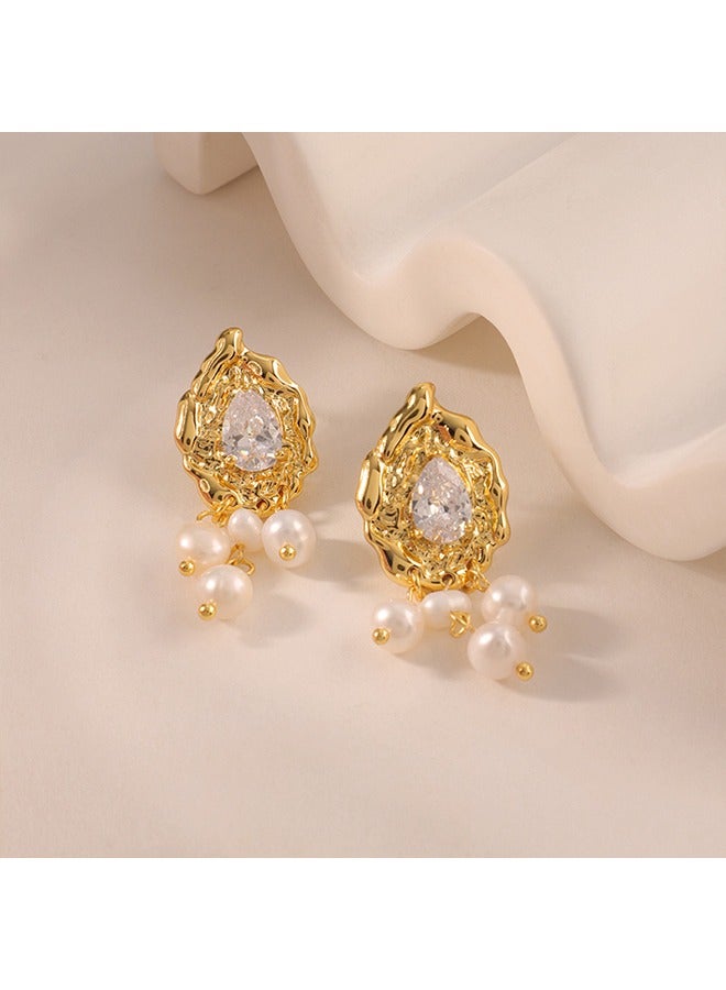 منتجات جديدة : أقراط لؤلؤة المياه العذبة الطبيعية ، أقراط نسائية أنيقة وفاخرة وعصرية - Image 5