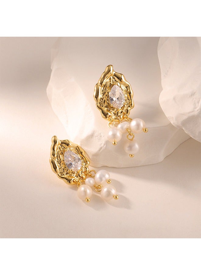 منتجات جديدة : أقراط لؤلؤة المياه العذبة الطبيعية ، أقراط نسائية أنيقة وفاخرة وعصرية - Image 3