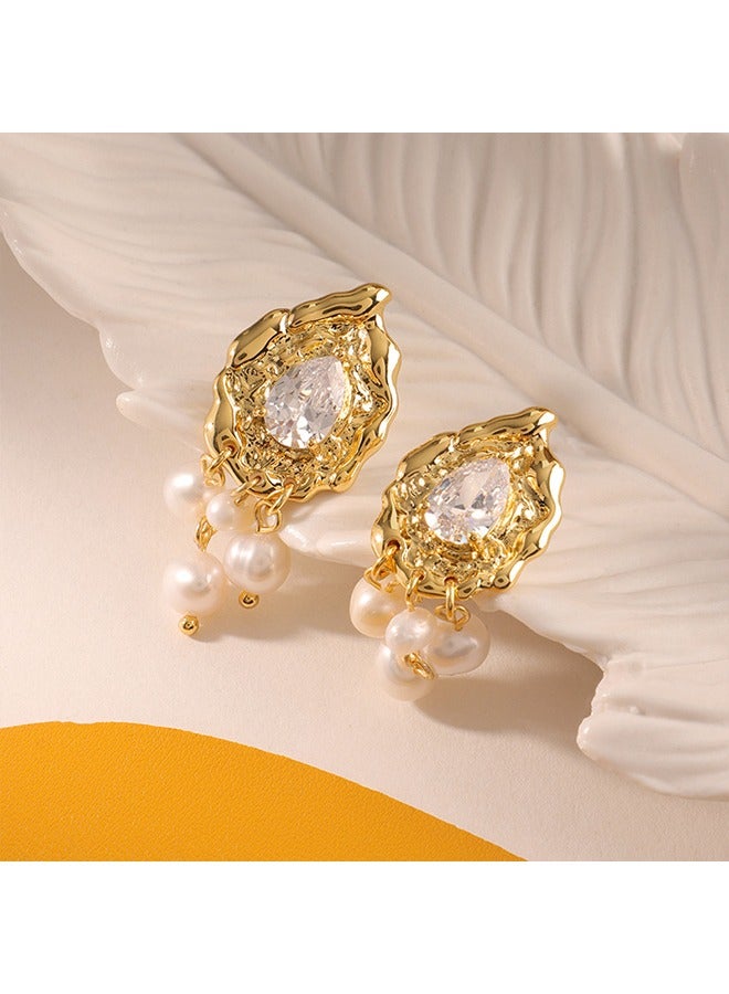 منتجات جديدة : أقراط لؤلؤة المياه العذبة الطبيعية ، أقراط نسائية أنيقة وفاخرة وعصرية - Image 4