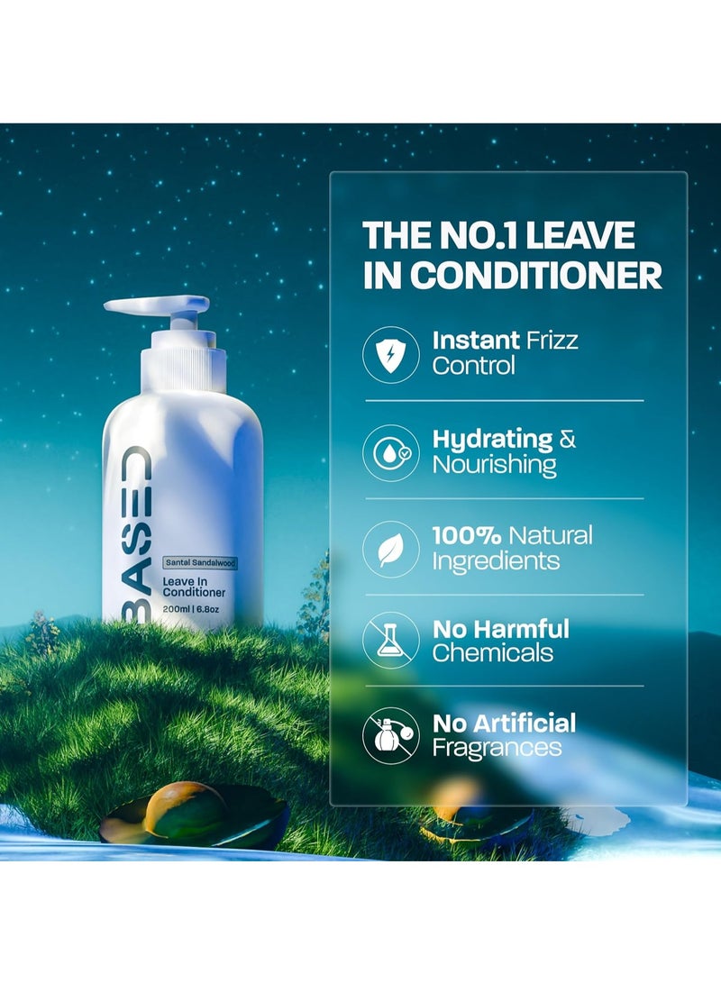 BASED BODYWORKS Leave-In Conditioner, Instant Frizz Control, Hydrates & Nourishes Hair, Premium Leave-In Conditioner for Men, Healthy Frizz-Free Hair in Minutes (6.8oz Pack of 1) - Image 2